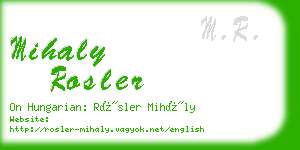 mihaly rosler business card